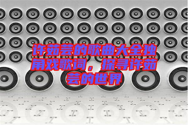 許茹蕓的歌曲大全獨(dú)角戲歌詞，探尋許茹蕓的世界