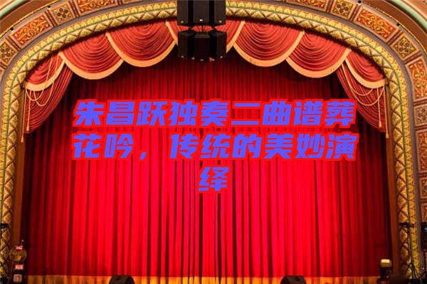 朱昌躍獨(dú)奏二曲譜葬花吟，傳統(tǒng)的美妙演繹