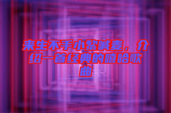 來(lái)生不手小黎喊麥，介紹一首經(jīng)典的嘻哈歌曲