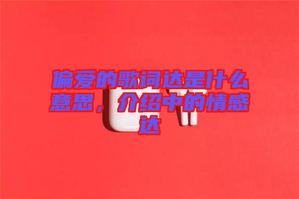 偏愛的歌詞達是什么意思，介紹中的情感達