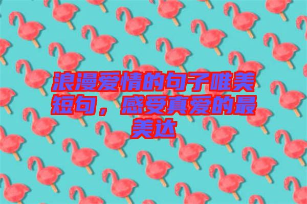 浪漫愛(ài)情的句子唯美短句，感受真愛(ài)的最美達(dá)