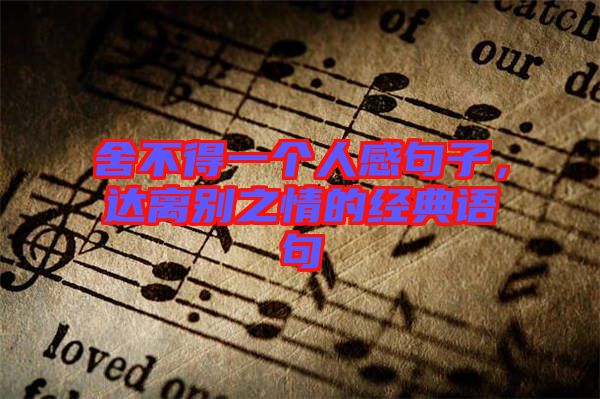 舍不得一個人感句子，達離別之情的經(jīng)典語句