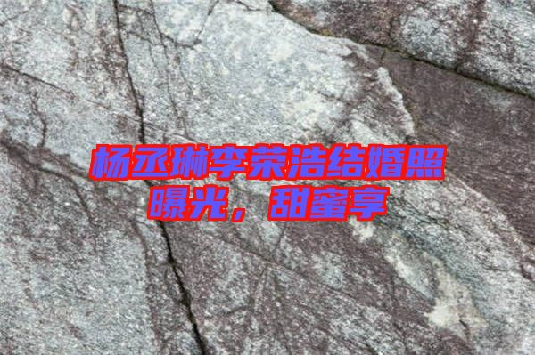楊丞琳李榮浩結婚照曝光，甜蜜享