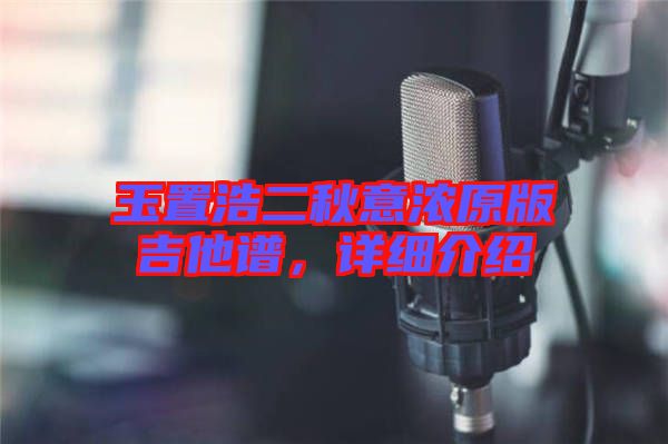 玉置浩二秋意濃原版吉他譜，詳細介紹