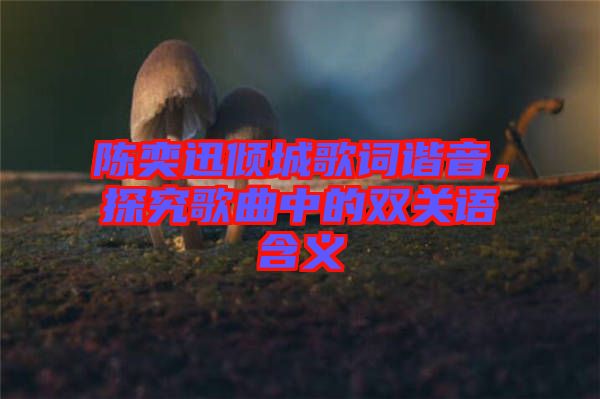 陳奕迅傾城歌詞諧音，探究歌曲中的雙關(guān)語含義