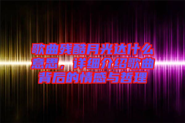 歌曲殘酷月光達(dá)什么意思，詳細(xì)介紹歌曲背后的情感與哲理