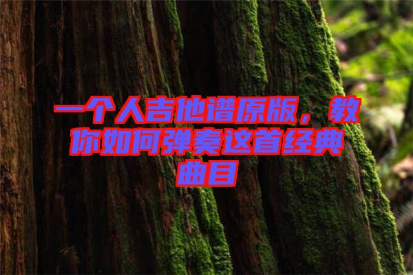 一個人吉他譜原版，教你如何彈奏這首經(jīng)典曲目