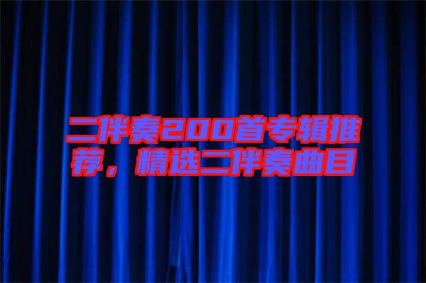 二伴奏200首專輯推薦，精選二伴奏曲目