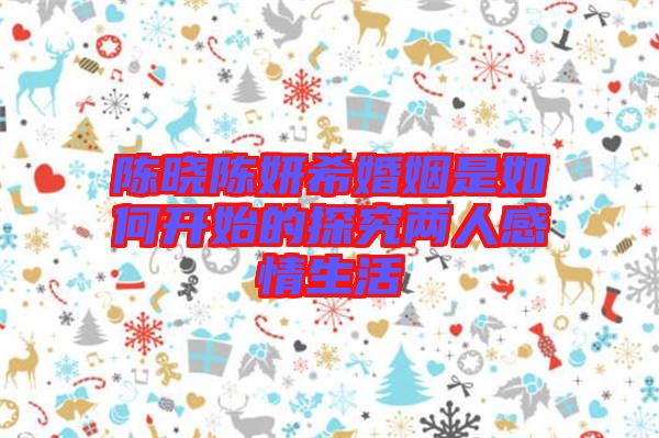 陳曉陳妍?；橐鍪侨绾伍_始的探究兩人感情生活