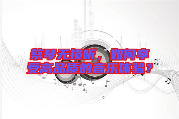 蔡琴無損聽，如何享受高品質(zhì)的音樂體驗？