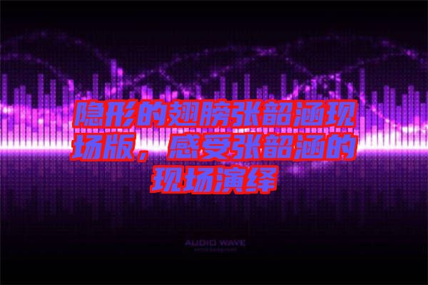 隱形的翅膀張韶涵現(xiàn)場(chǎng)版，感受張韶涵的現(xiàn)場(chǎng)演繹