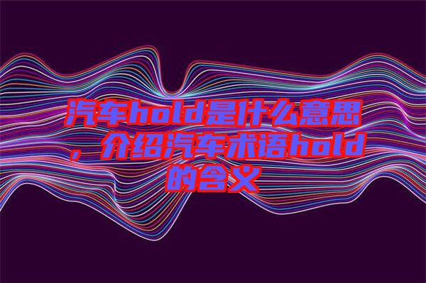 汽車hold是什么意思，介紹汽車術(shù)語hold的含義