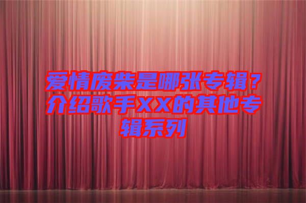 愛情廢柴是哪張專輯？介紹歌手XX的其他專輯系列