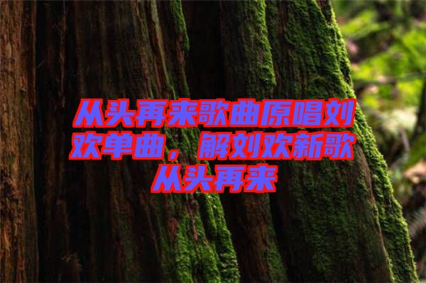 從頭再來歌曲原唱劉歡單曲，解劉歡新歌從頭再來