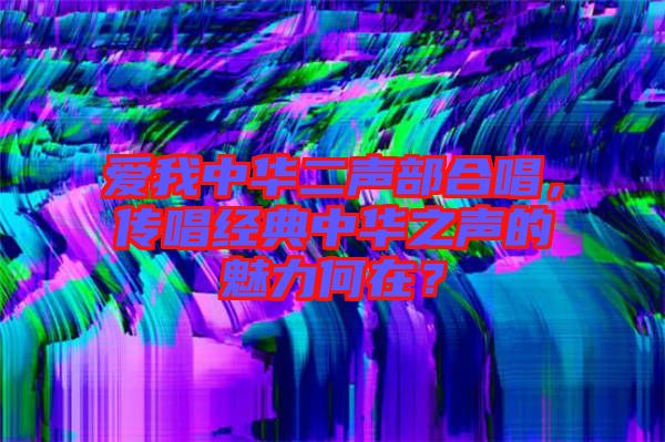 愛(ài)我中華二聲部合唱，傳唱經(jīng)典中華之聲的魅力何在？