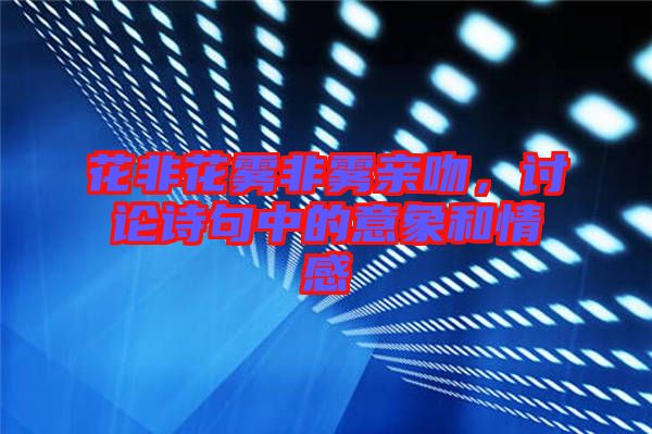 花非花霧非霧親吻，討論詩句中的意象和情感