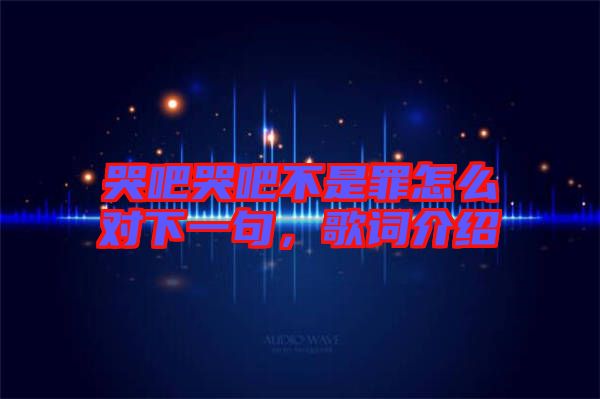 哭吧哭吧不是罪怎么對(duì)下一句，歌詞介紹