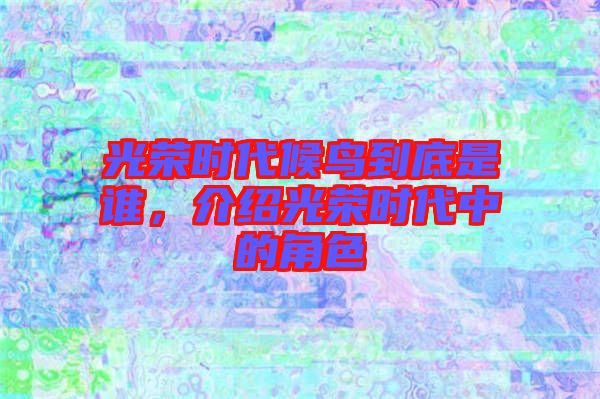 光榮時(shí)代候鳥到底是誰，介紹光榮時(shí)代中的角色