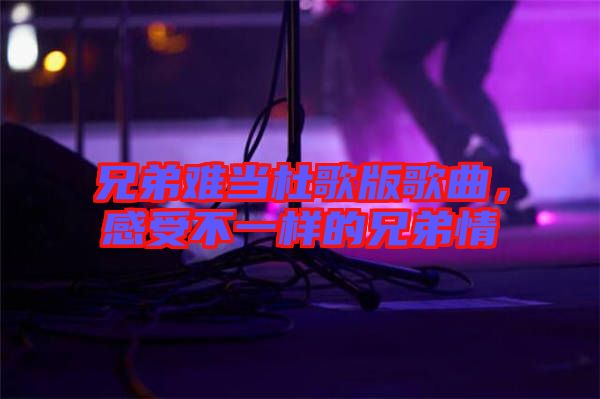 兄弟難當(dāng)杜歌版歌曲，感受不一樣的兄弟情