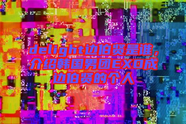 delight邊伯賢是誰，介紹韓國男團EXO成邊伯賢的個人