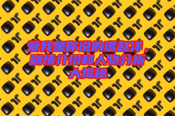 愛我是你說的謊趙洋，劇情介紹和人物分析大揭秘