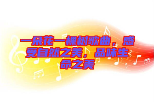 一朵花一棵樹歌曲，感受自然之美，品味生命之美