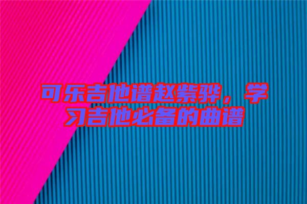 可樂(lè)吉他譜趙紫驊，學(xué)習(xí)吉他必備的曲譜