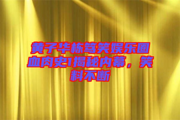黃子華棟篤笑娛樂圈血肉史1揭秘內(nèi)幕，笑料不斷