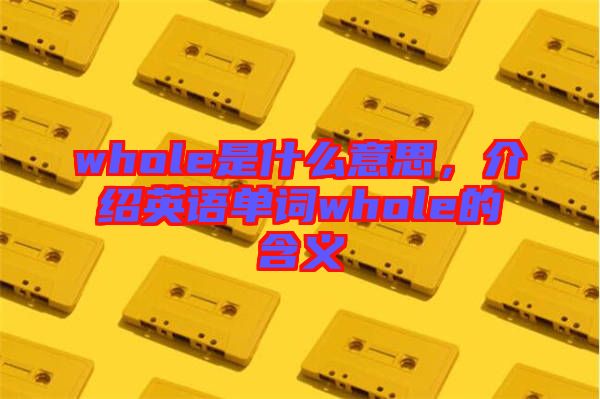 whole是什么意思，介紹英語單詞whole的含義
