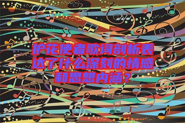 護花使者歌詞剖析表達了什么深刻的情感和思想內(nèi)涵？
