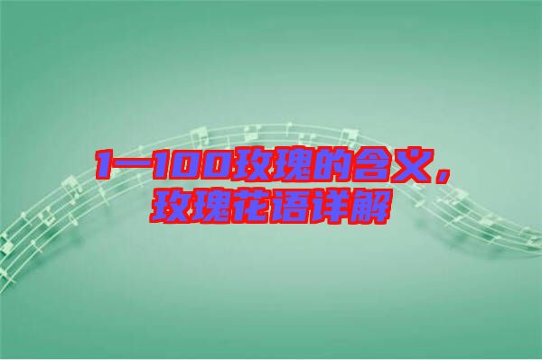 1一100玫瑰的含義，玫瑰花語詳解