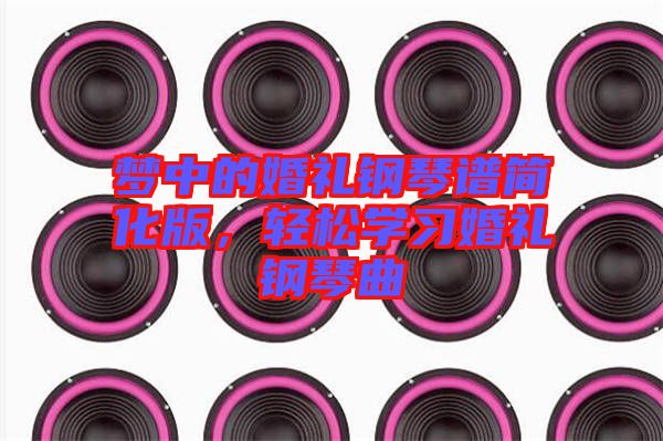 夢中的婚禮鋼琴譜簡化版，輕松學(xué)習(xí)婚禮鋼琴曲