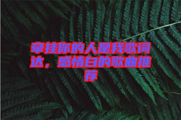 牽掛你的人是我歌詞達，感情白的歌曲推薦