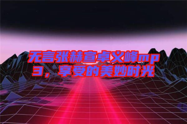 無言張赫宣卓義峰mp3，享受的美妙時光