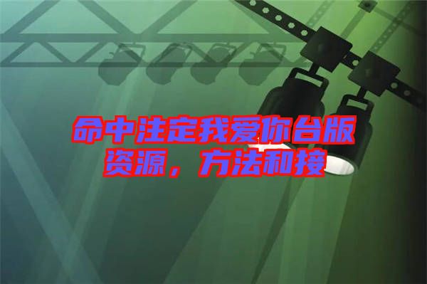 命中注定我愛你臺版資源，方法和接