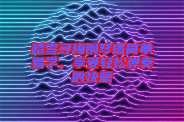 踏雪尋梅鋼琴譜簡單易學，享受輕松彈奏的快感