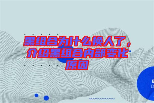 黑組合為什么換人了，介紹黑組合內(nèi)部變化原因