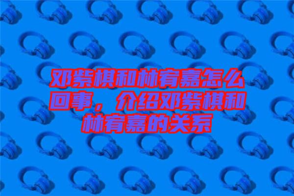 鄧紫棋和林宥嘉怎么回事，介紹鄧紫棋和林宥嘉的關(guān)系