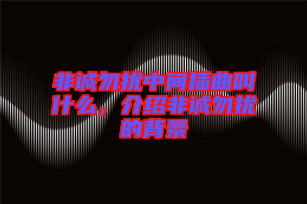 非誠勿擾中間插曲叫什么，介紹非誠勿擾的背景